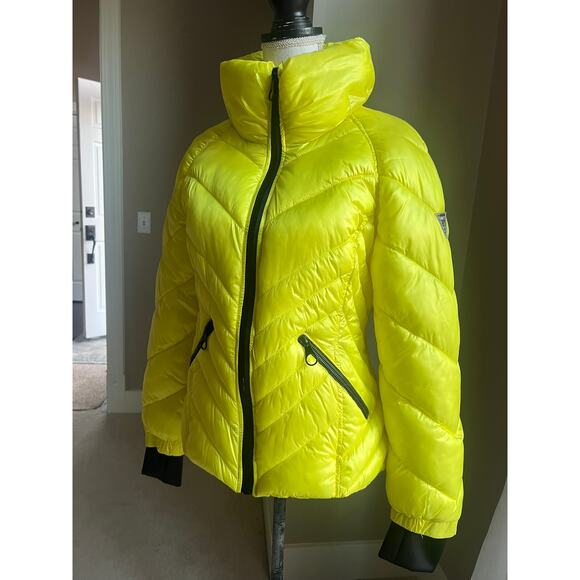 Guess Cire puffer yellow/black stylish jacket size M - Picture 4 of 7